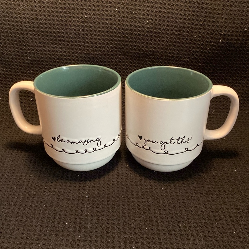 Inspirational pair of Belle Maison coffee mugs